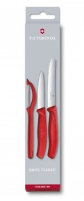 6.7111.31 Набор ножей Victorinox Swiss Classic для овощей красный (3шт. в наборе) блистер