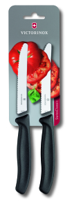 6.7833.B Victorinox Набор ножей для томатов и сосисок SwissClassic, лезвие из нержавеющей стали 11 см с серейторной заточкой и закругленным кончиком (2 шт)