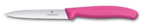 6.7736.L5 Victorinox Нож для овощей SwissClassic, лезвие из нержавеющей стали 10 см с серейторной заточкой, пластиковая розовая рукоять