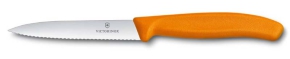 6.7736.L9 Victorinox Нож для овощей SwissClassic, лезвие из нержавеющей стали 10 см с серейторной заточкой, пластиковая оранжевая рукоять