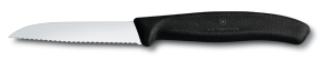6.7433 Victorinox Нож для овощей 8 см, серрейторная заточка, черный