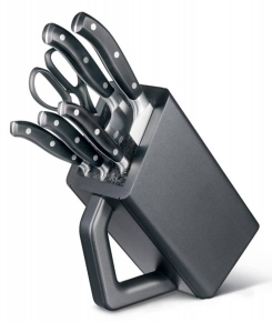 7.7243.6 Набор ножей кухонных Victorinox Grand Maitre Cutlery Block комплектация:6 предметов, с подставкой, цвет рукояти и подставки - черный